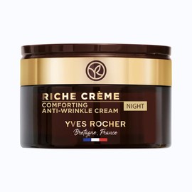 Yves Rocher RICHE CRÈME Anti-Wrinkle Night Cream Regenerating Anti-Ageing Cream with Oil of 1000 Roses for Intensive Cell Regeneration 50 ml