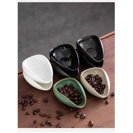 Coffee Spoon Rest, Small Ceramic Coffee Spoon Holder for Coffee Bar, Black Coffee Stirrers Holder for Coffee Station, Mini Teaspoon Rest for Coffee, Cute Coffee Bar Station Accessories