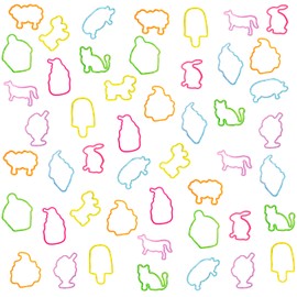 48pc Shaped Gummie Bracelets - Bulk Pack Colorful Pastel Glitter Rubberband Bracelets, Kids Party Favors & Bracelet Kit