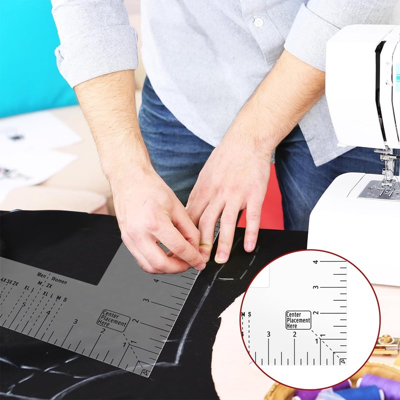Sarini Tshirt Ruler Guide for Vinyl Alignment,Left Chest, Tee Measurement