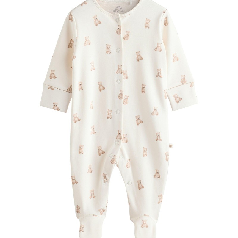 NEXT Embroidered Baby Pyjamas 3 Pack Neutral 0 Months