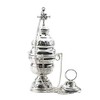 NKlaus Incense Barrel Brass Silver-Plated Inner Shell Solid Chain 20