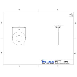 Fastenere #8 Flat Solid Brass Flat Washers Commercial Standard Grade 360 Qty 1000