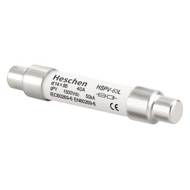 Heschen Solar DC1500V PV Fuse Photovoltaic Fuses GPV Type Fuse Connection HSPV-63L 14x85mm 40A 1500VDC I1 50ka for Solar PV System Protection Pack of 5