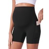 POSHDIVAH Pantalones cortos de maternidad para mujer sobre el vientre,