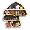 FNYDOX Cute Mushroom Decor, Wooden Floating Mushroom Shelf for Wall,