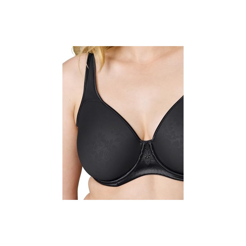 Wonderbra Plus Support Underwire Full Coverage Bra, Black Jacquard, 42d