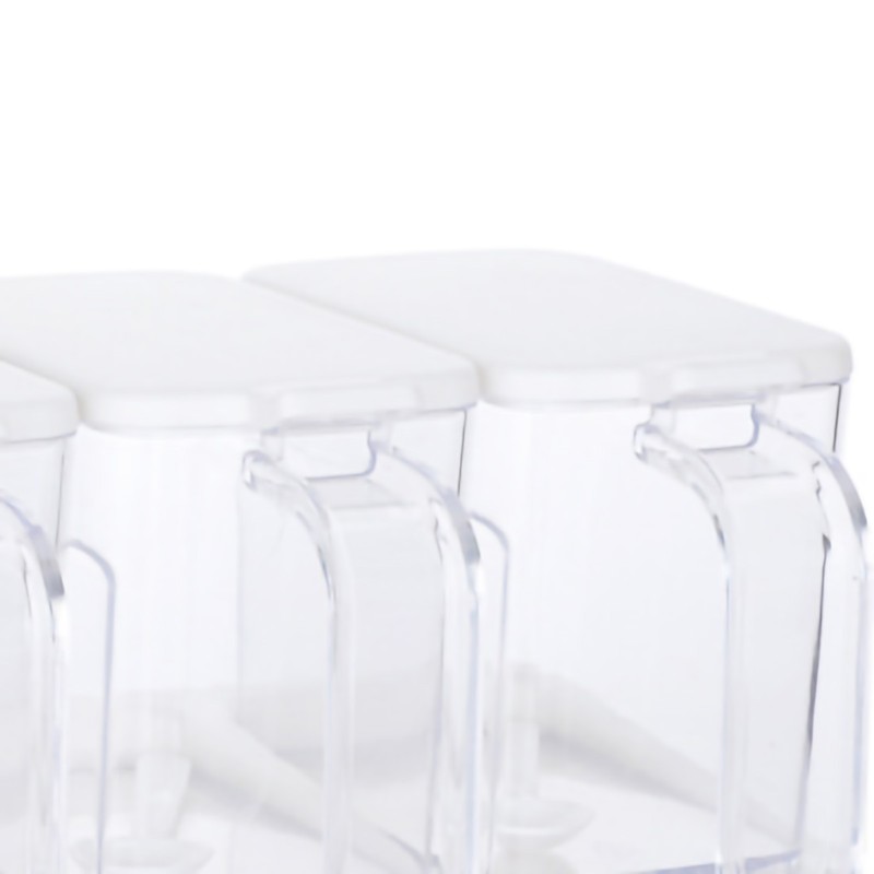 Seasoning Box Set Plastic Clear 3 Grids Large Capacity Condiment