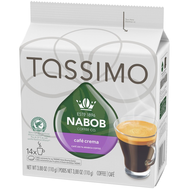 Tassimo Nabob Cafe Crema Coffee, 70 T-Discs (5 Boxes of