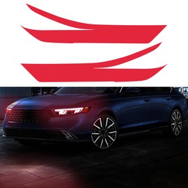 TOMALL 1 Pair Headlight Vinyl Films Smoke Tint Compatible with Honda 11th Gen Accord 2023 2024 Light Transmission Tint Wrap Exterior Self-Adhesive Sticker Decorations Trim (Red)