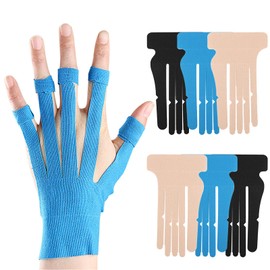 Precut Kinesiology Tape for Hand & Wrist Support, 6 Pcs Breathable Waterproof Kinesiology Recovery Tapes Finger Joint Support Tape, Hypoallergenic Latex-Free Elastic Athletic Tapes for Carpal Tunnel