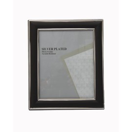 5X7-inch Matt Black and Silver Photo Frame Stands/Hangs Both Ways - Velveteen Backing - Tarnish Resistant (5X7-inch)