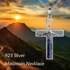YFN Cross Necklace Sterling Silver Mountain and Ocean Pendant Religious
