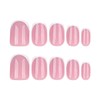 24 Pcs Pink Press On Nails Short Square,YEFIUO Summer Refreshing