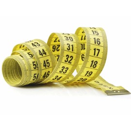 Tailor's Tape Measure - 150 cm / 60" - Double-sided with cm and inches (Yellow)