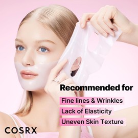 COSRX The Peptide Collagen Lifting Glow Hydrogel Mascarillas faciales 3 unidades, mascarilla de colágeno, esenciales de viaje, mascarilla nocturna, cuidado de la piel coreano