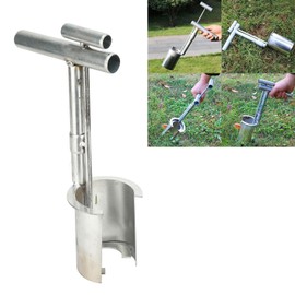 Sod Plugger Bulb Planter with 32cm Long Handle Alloy Bulb Transplanter Handheld Soil Sampler Lawn and Garden Tool for Weeding Transplanting Digging