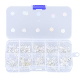 Glvaner Light Emitting Diodes, 10 Color LED Diodes, 0.2 inch (5 mm) Diode Set, High Brightness, Round Head, 20mA, 10 Each, Set of 100, Electronic Components Light, DIY Kit, Electrical Essentials,