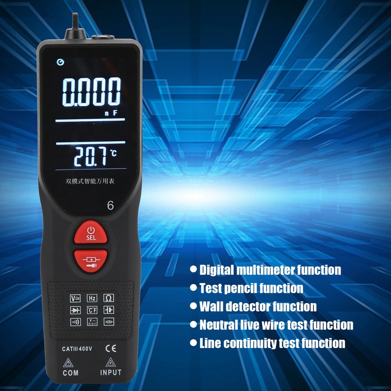 Dual Mode Smart Multimeter Handheld Multifunction Digital DC/AC Voltage Meter
