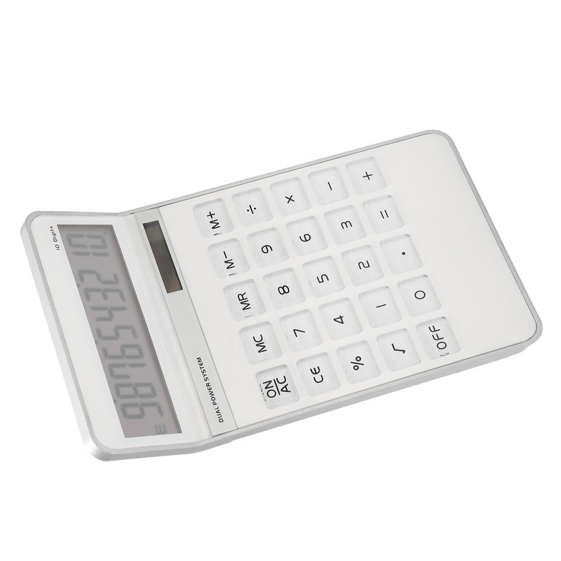Calculator Solar Battery Powered Transparent Large Keys LCD Display Office