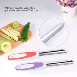 Set of 2 Zucchini Corer, Stainless Steel Chilli Corer Remover, Stainless Steel Zucchini Corer, Corer Cutter for Vegetables, Peppers, Chili, Cucumber, Vegetables