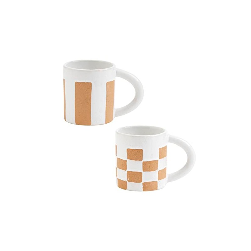 Mud Pie Stripe Terracotta Mug