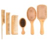 Dokpav Kit De Cepillo y Peine Bambu, 6pcs Peine De