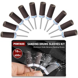 10Pcs 600 Grit Sanding Drums Sandpaper Sticks Set with 1/8"(3mm) Shank for Dremel Rotary Tool, Suitable for Metal Rust Removal/Jade Polishing/Stone Grinding