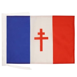 Free France 1940-1944 Flag 18'' x 12'' cords - French resistance - France Libre SMALL flags 30 x 45cm - Banner 18x12 in - AZ FLAG