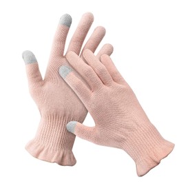 Dream Things Sleeping Gloves, Moisturizing, Prevents Rashes, Hand Care, Smartphone Compatible, 100% Pure Cotton, Gentle on the Skin, Hand Eczema, Cracks, Atopic, Virus Prevention, Sleeping, For Nights, Women's, Autumn and Winter, Pink 1 Pair