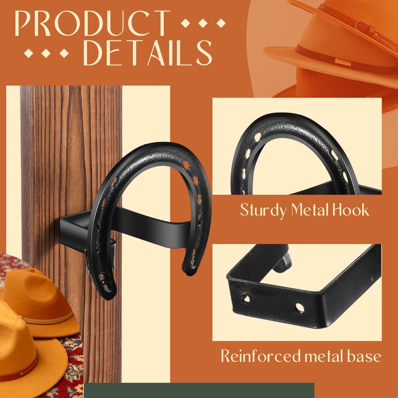 DoubleFill 5 Packs Cowboy Western Hat Rack Cowboy Hat Holder