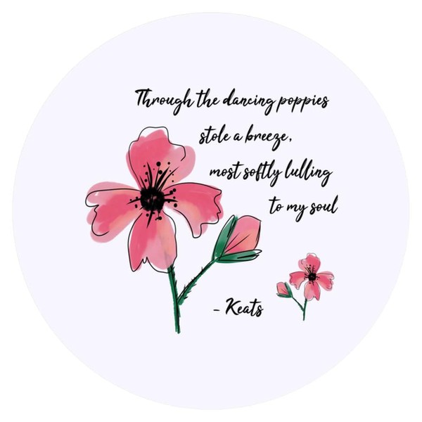 24 x 40mm Round 'Through The Dancing Poppies Stole A