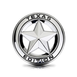 Lone Star Texas Metal car Emblem,Texas 3D car Decal,car Decal Sticker Metal Auto Emblem (Silver)