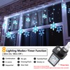 Toodour Christmas Snowflake Lights Outdoor, 17.22ft 264 LED Snowflake Icicle