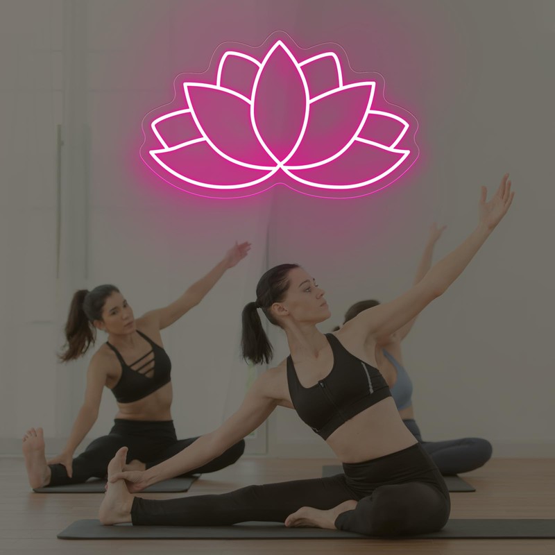 Lotus Flower Neon Sign for Yoga Studio Meditation Room Boho