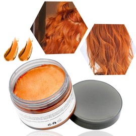 Hair Wax Temporary Hair Colour Wax, Unisex Hair Dye Wax, Washable Plant Formula Matte Natural Colourful Hair Wax (120 g, Orange)