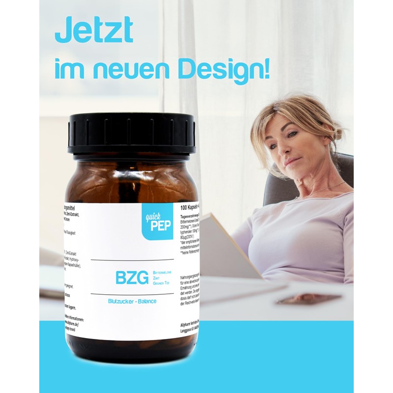 quickPEP BZG Bittermelone Kapseln mit Zimt-Grüner Tee-Extrakt 100 Stk. Vegan
