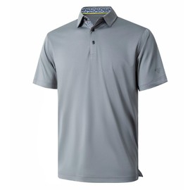 M MAELREG Polo Shirts for Men Short Sleeve Performance Moisture Wicking Quick Dry Casual Collared Men’s Polo Shirts Light Grey