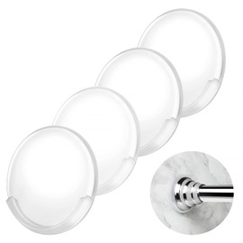 Adhesive Shower Curtain Rod Holder,No Slippage Wall Mount Retainer of Shower Rod for bathroom,Heavy Duty Tension Rod brackets No Drilling(Shower Curtain Rod Not Included) (4 Pack)
