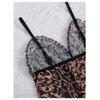 GORGLITTER Women's 2 Piece Cheetah Leopard Mesh Pajama Set Bow
