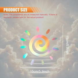 DUSCOKE Spiral Sun Vinyl Waterproof Decal Car Sticker- 6" Car Truck Van Wall Laptop Window Bumper Stickers- Sun Silhouette Sticker Vehicle Decoration Decal for Mirror Notebook Water Bottles (Colorful)