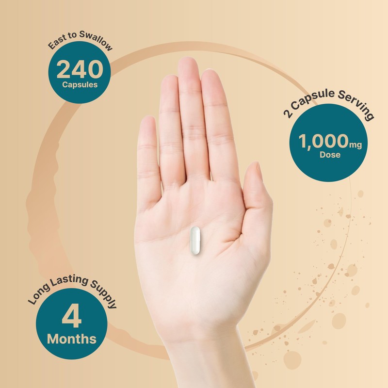 NatureBell Magnesium Glycinate 1,000mg, 240 Capsules | 500mg per Capsule