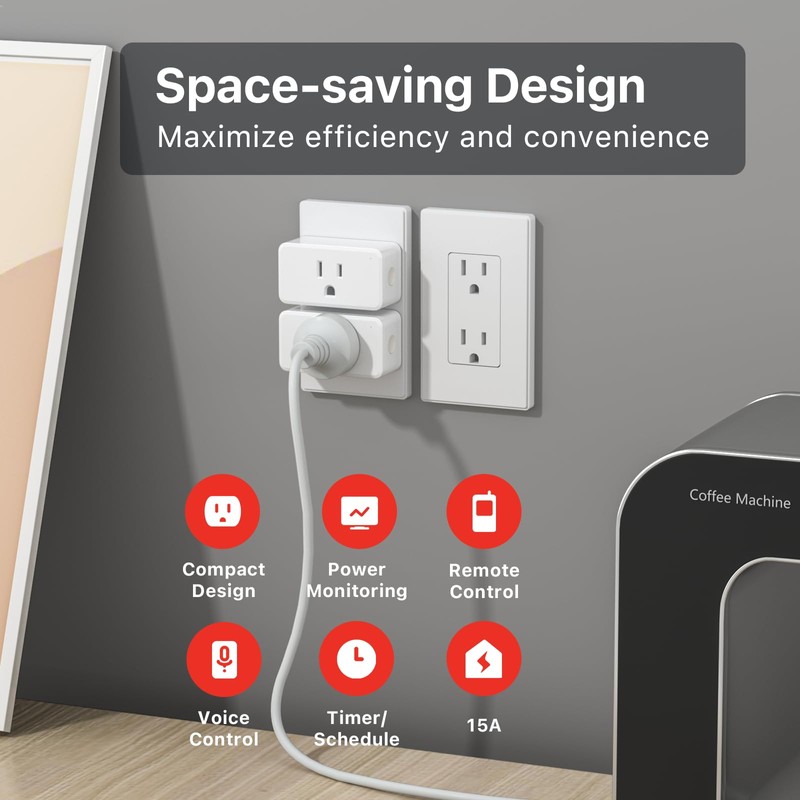 THIRDREALITY Smart Plug Gen3 4 Pack,Precise Real-time Power Meter,15A Outlet,