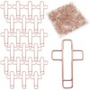 150 Pcs Rose Gold Cross Shaped Paper Clips, Stainless Steel