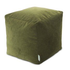 Majestic Home Goods Fern Villa Indoor Bean Bag Ottoman Pouf Cube 17" L x 17" W x 17" H