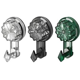 NFGBF Suction Cup Hooks for Shower,Adhesive Towel Hooks,No Drill Hooks for Hanging on Bathroom or Kitchen. (3 Pack,Multi-color)