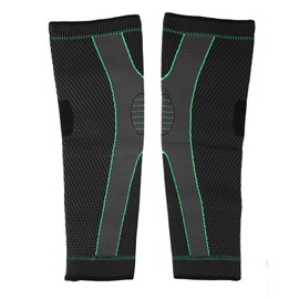 1 Pair Sports Knee Pads Extended Knitted Pressure Protector Breathable 2 Corrugation Pattern Green M 44cm