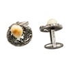 Alpenflüstern Grandl API072 Traditional Cufflinks Stag Tooth Two-Tone Colours, Metal