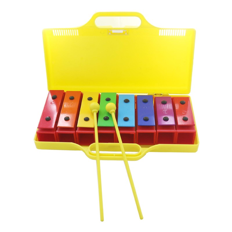 8 Notes Xylophone Colorful Educational Glockenspiel Xylophone Instrument with 2