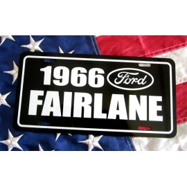 Black 1966 Ford FAIRLANE license Plate car tag 66